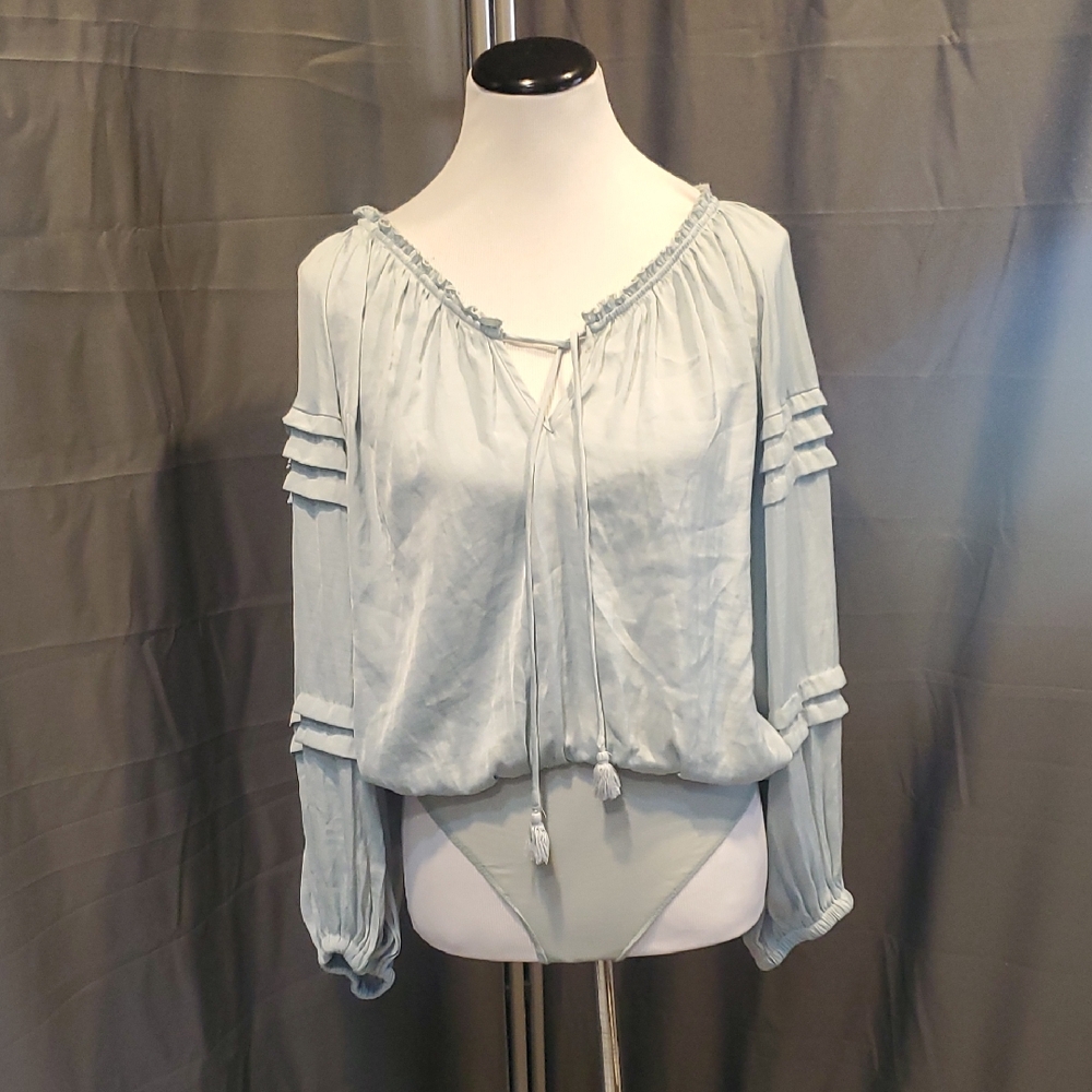 Free People Elegant Light Blue Women's Bodysuit SZ XS